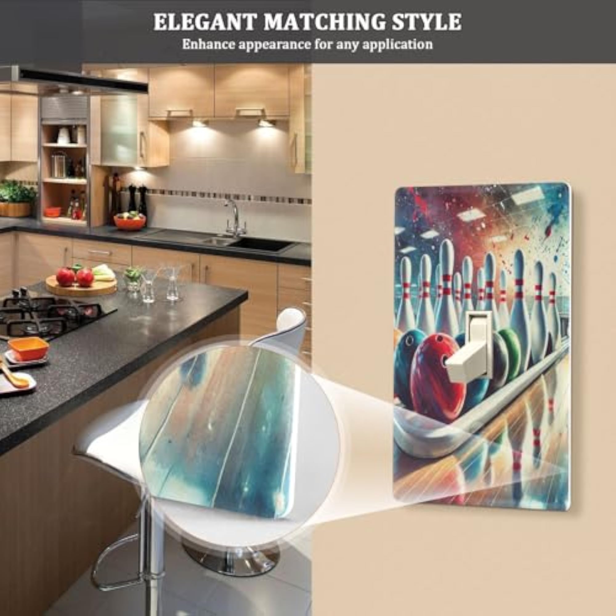 Bowling Colorful Balls Light Switch Cover Decorative